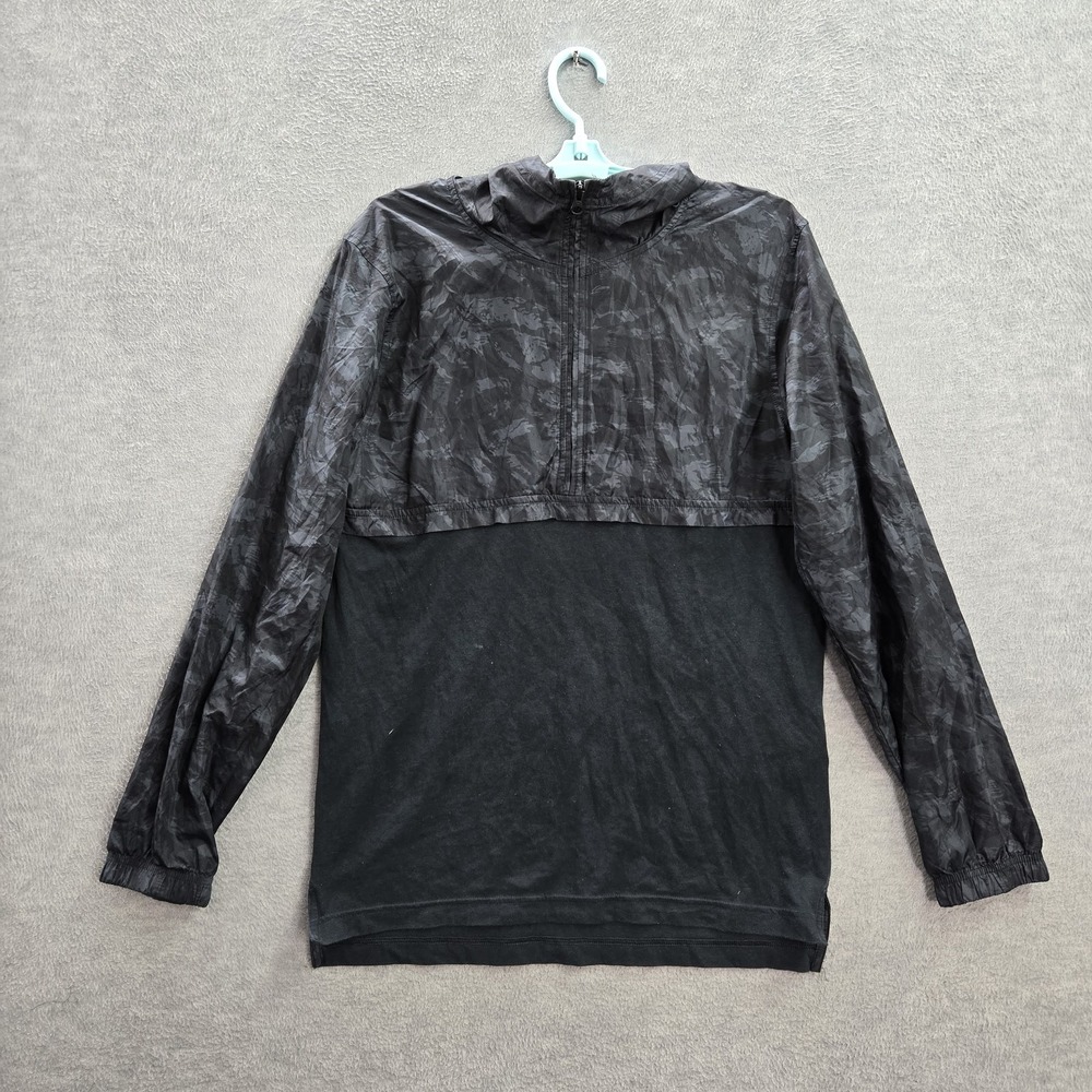 Under Armour Men Hoodie L Black Camouflage Activewear 1/2 Long Sleeve Fitted